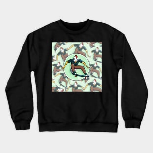 Skate Chicken Pattern Crewneck Sweatshirt